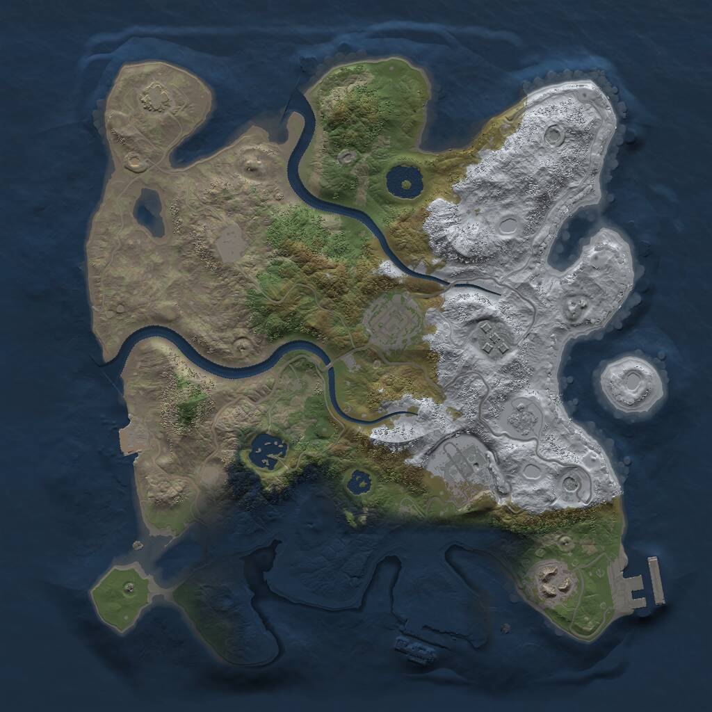 Rust Map: Procedural Map, Size: 3000, Seed: 15573, 11 Monuments