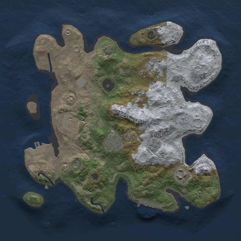 Rust Map: Procedural Map, Size: 3000, Seed: 152337363, 13 Monuments