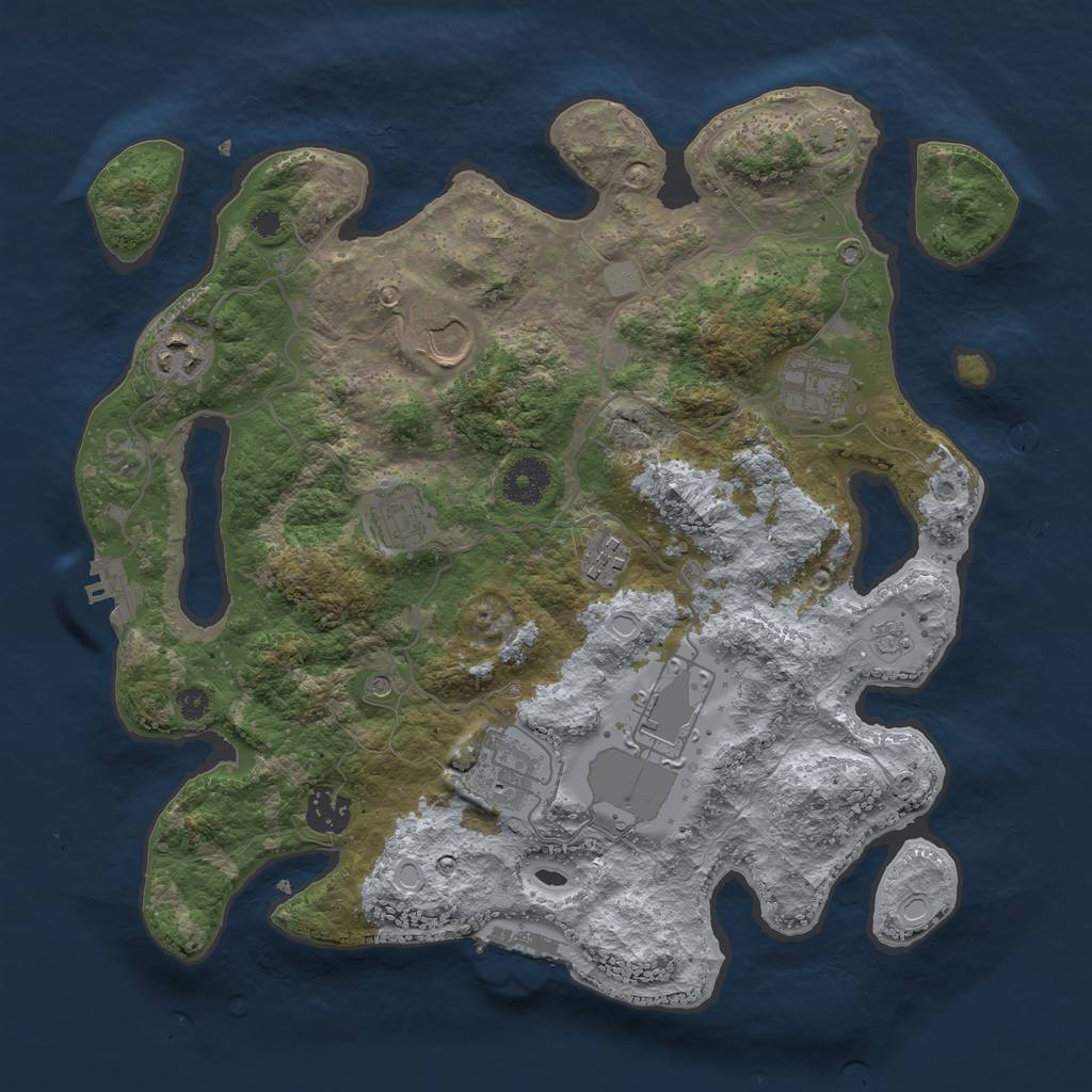 Rust Map: Procedural Map, Size: 3500, Seed: 31881491, 16 Monuments