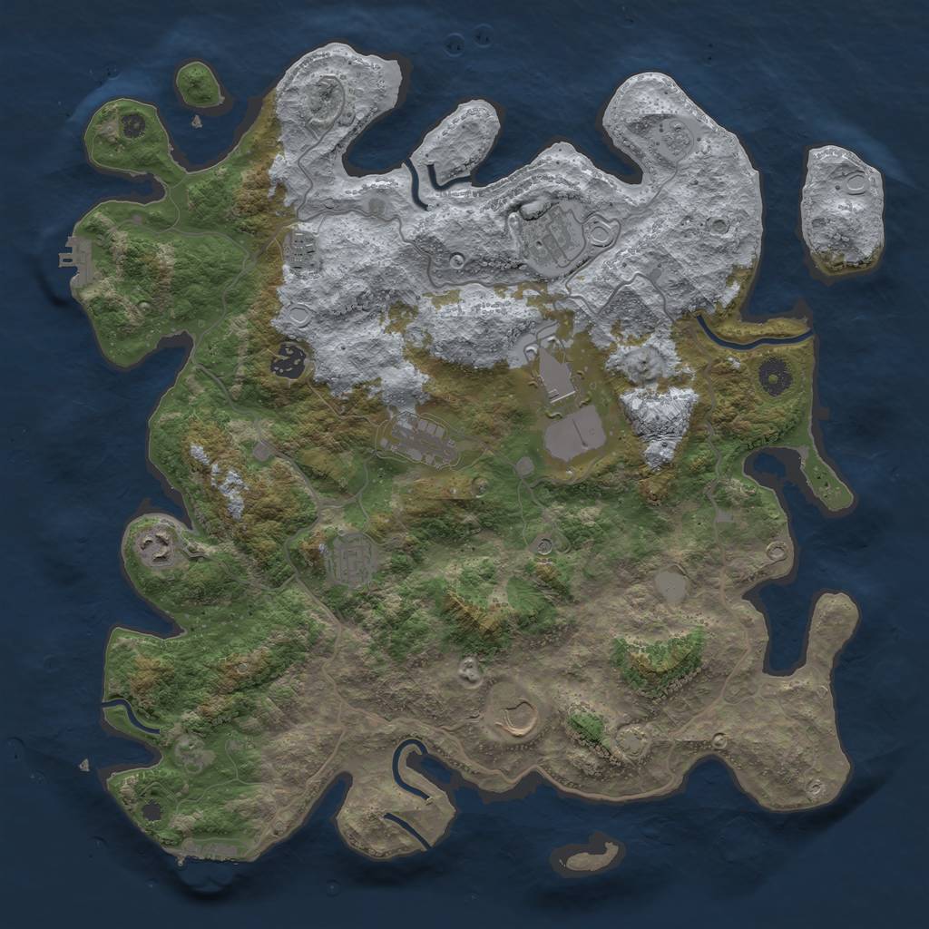 Rust Map: Procedural Map, Size: 4000, Seed: 231994009, 15 Monuments