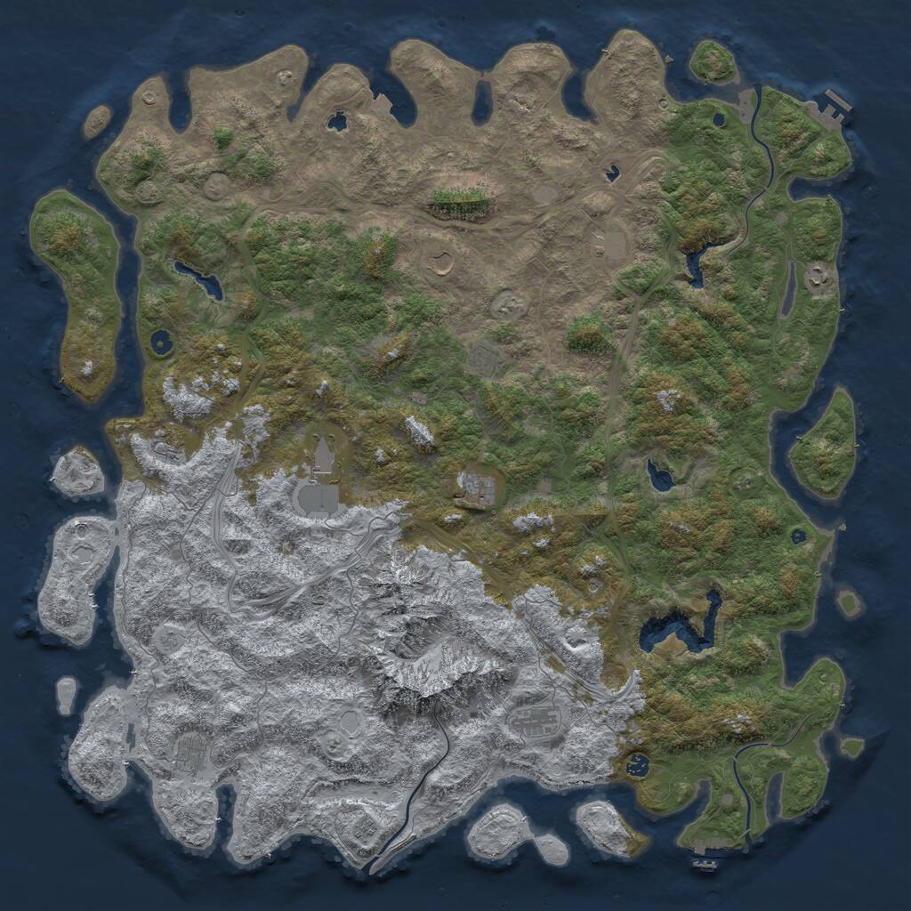 Rust Map: Procedural Map, Size: 6000, Seed: 2023050501, 17 Monuments