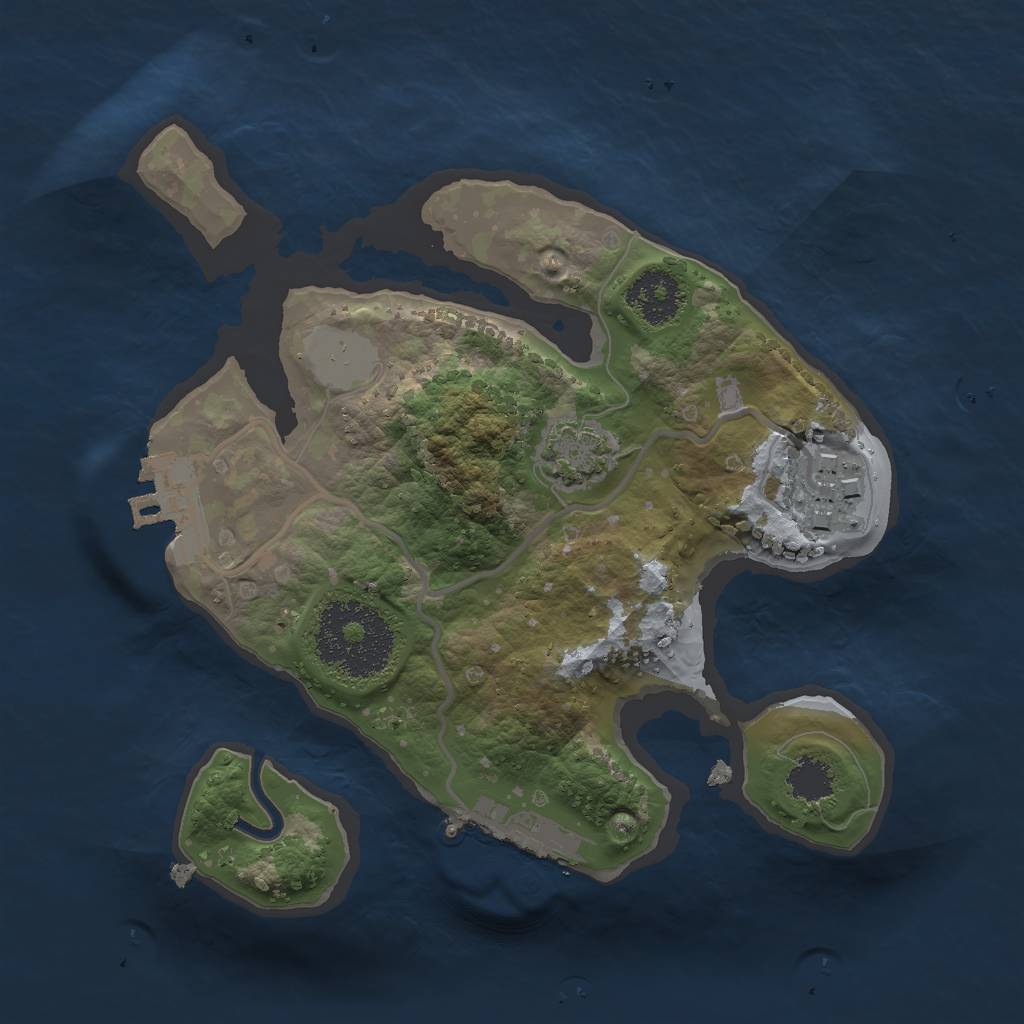 Rust Map: Procedural Map, Size: 2000, Seed: 184562, 6 Monuments