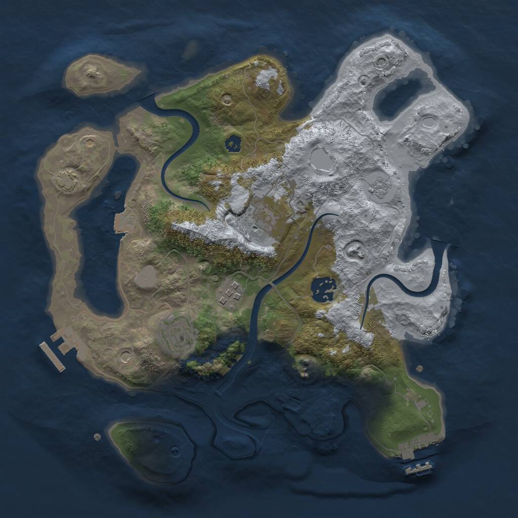 Rust Map: Procedural Map, Size: 3000, Seed: 6284751, 10 Monuments