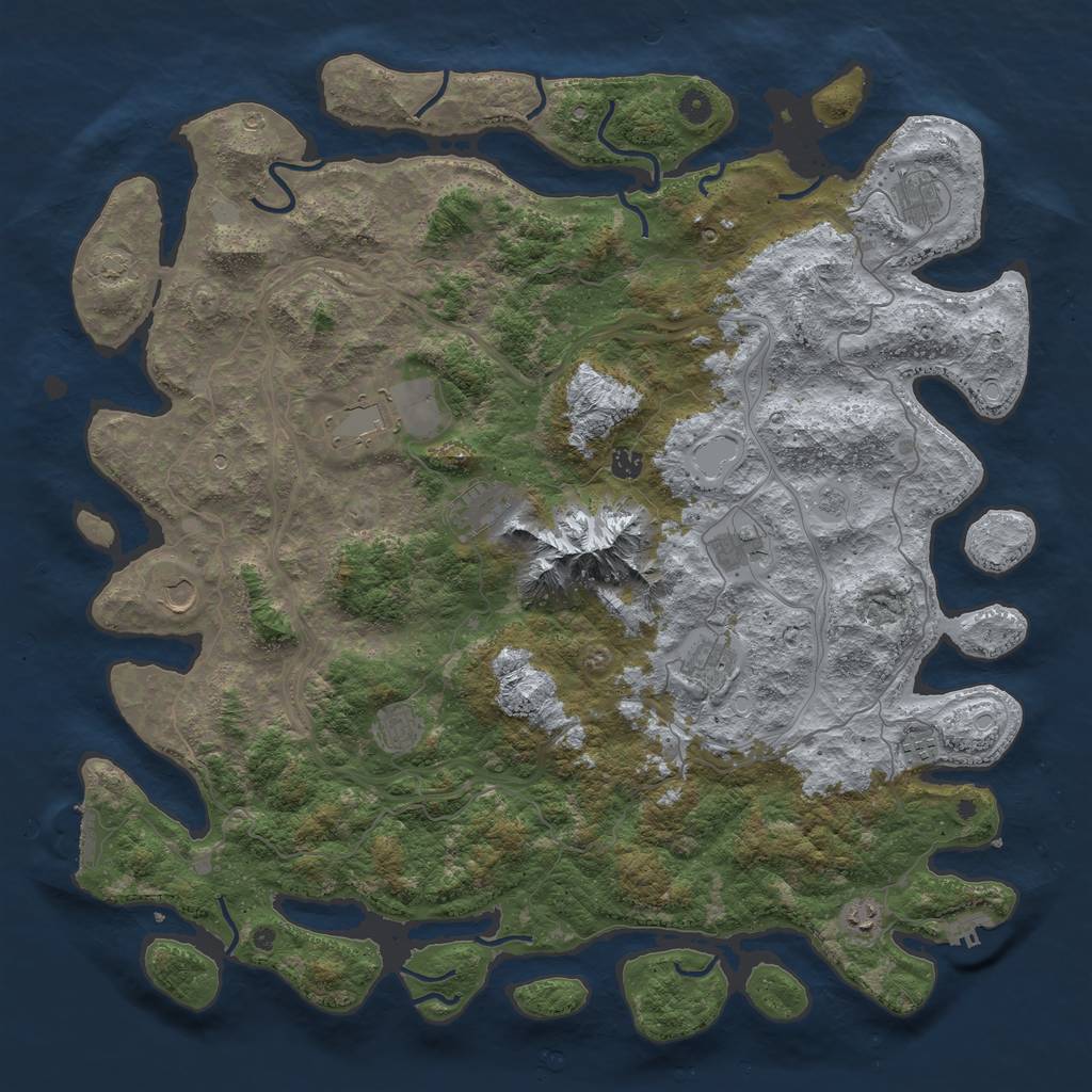 Rust Map: Procedural Map, Size: 5000, Seed: 837836219, 17 Monuments