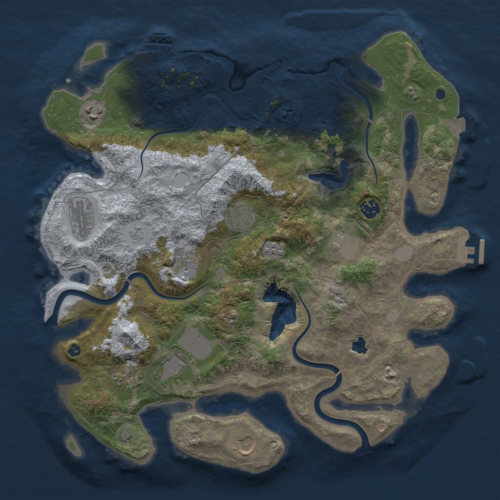 Rust Map: Procedural Map, Size: 4000, Seed: 1148605, 16 Monuments