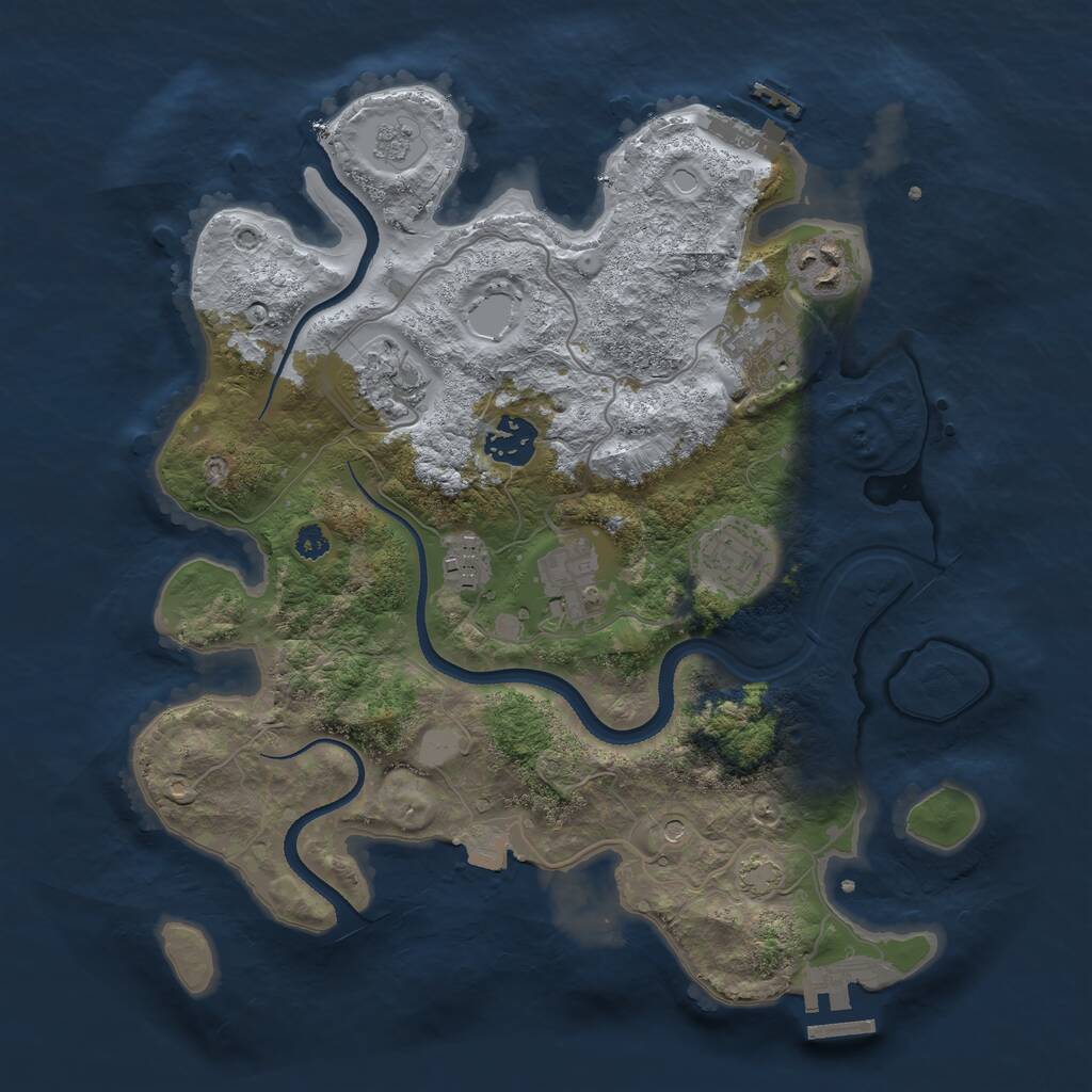 Rust Map: Procedural Map, Size: 3250, Seed: 866298758, 13 Monuments