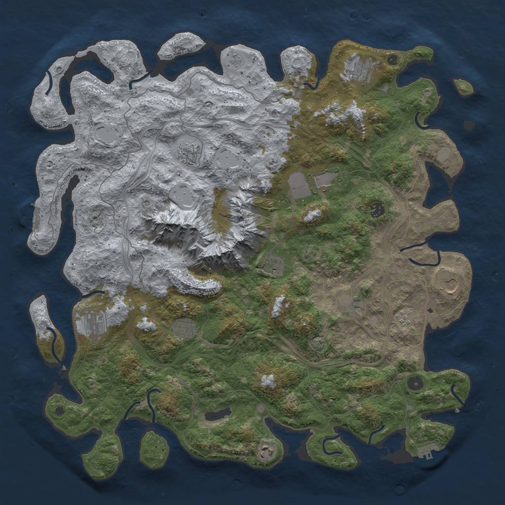 Rust Map: Procedural Map, Size: 5000, Seed: 298746578, 18 Monuments