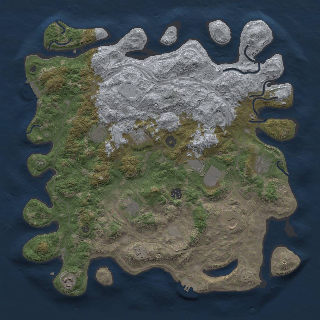 Rust Map: Procedural Map, Size: 4250, Seed: 1010114, 16 Monuments