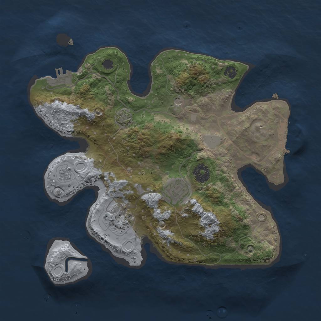 Rust Map: Procedural Map, Size: 2700, Seed: 373784777, 9 Monuments