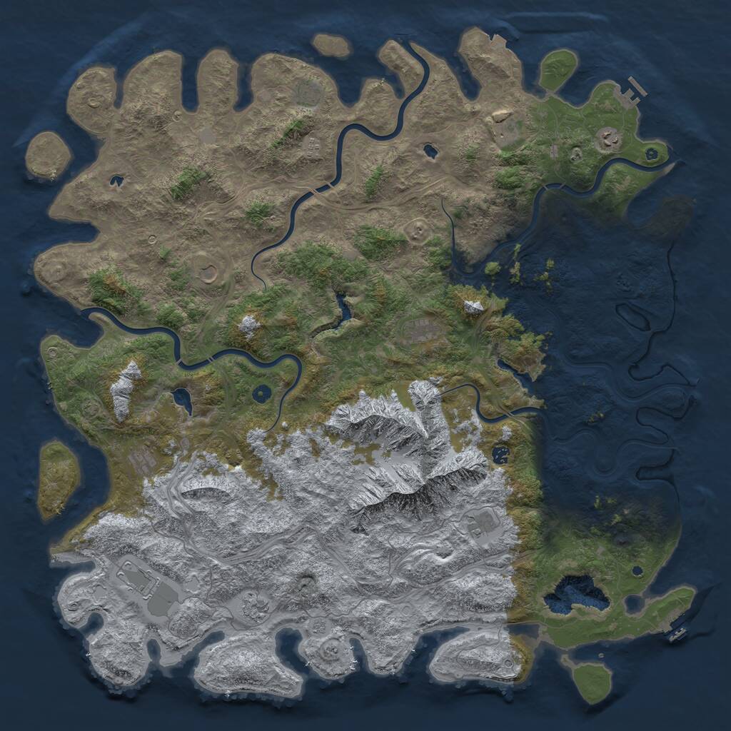 Rust Map: Procedural Map, Size: 6000, Seed: 49532, 17 Monuments