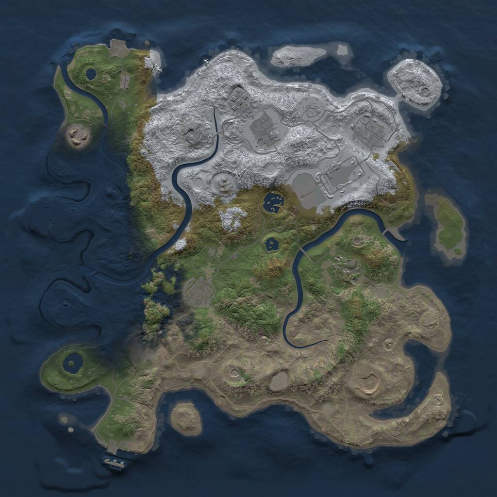 Rust Map: Procedural Map, Size: 3700, Seed: 1010114, 16 Monuments