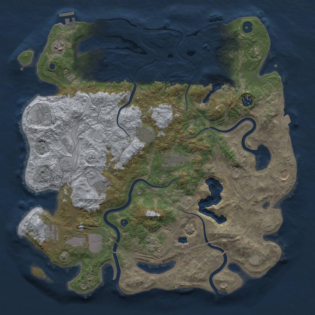 Rust Map: Procedural Map, Size: 4250, Seed: 84872212, 17 Monuments