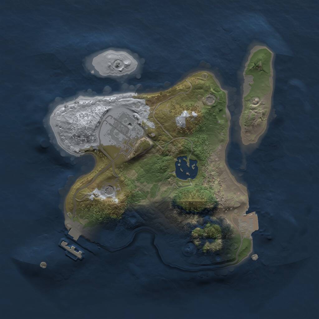 Rust Map: Procedural Map, Size: 2000, Seed: 1194180631, 5 Monuments
