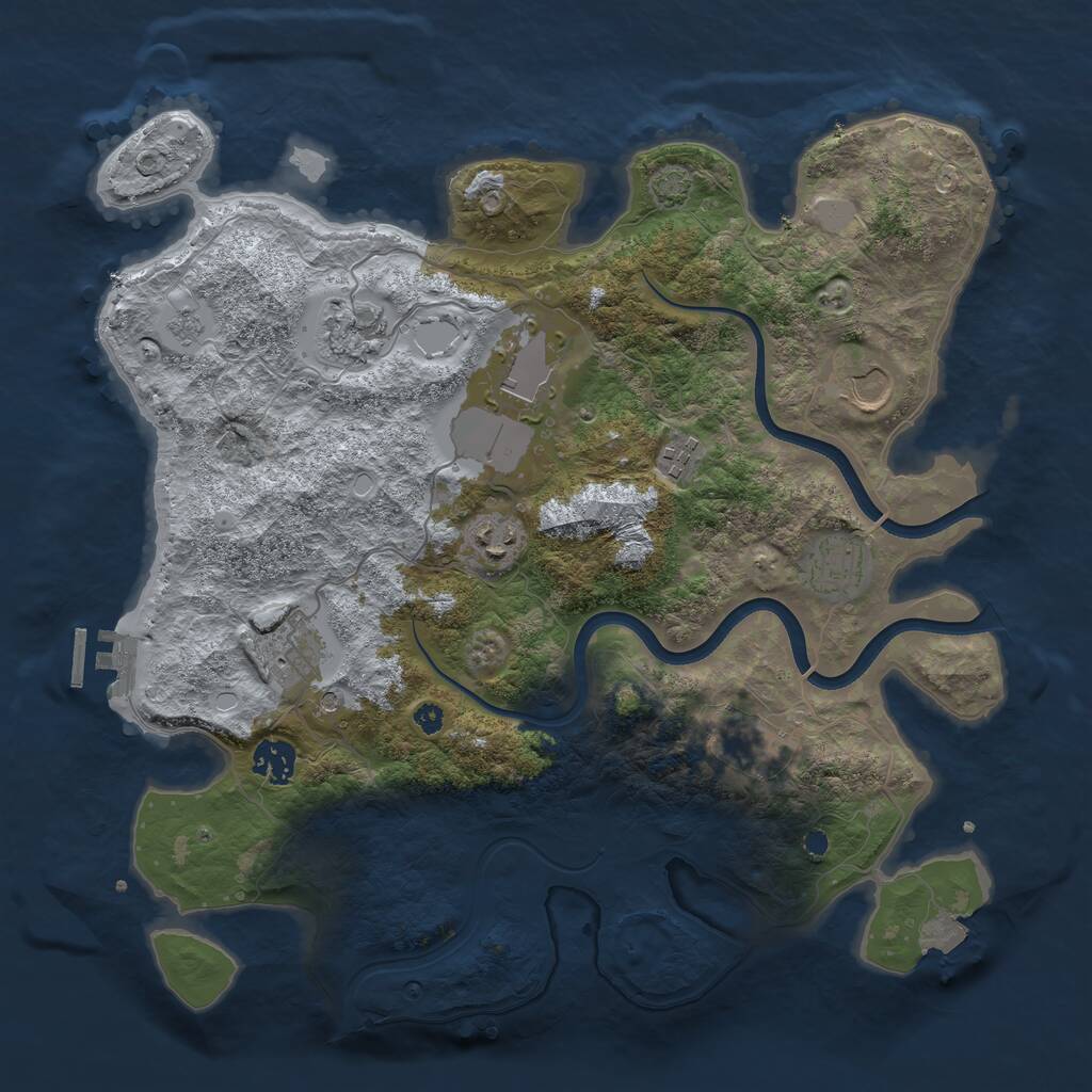 Rust Map: Procedural Map, Size: 3700, Seed: 257544059, 14 Monuments