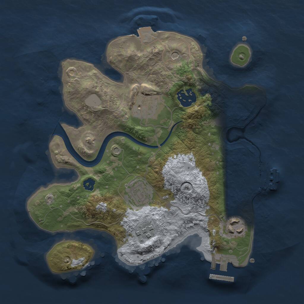 Rust Map: Procedural Map, Size: 2500, Seed: 8188722, 9 Monuments