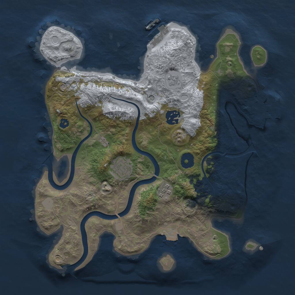 Rust Map: Procedural Map, Size: 3000, Seed: 1482922016, 9 Monuments