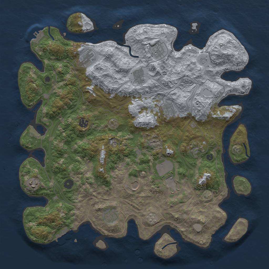 Rust Map: Procedural Map, Size: 4250, Seed: 597070171, 18 Monuments