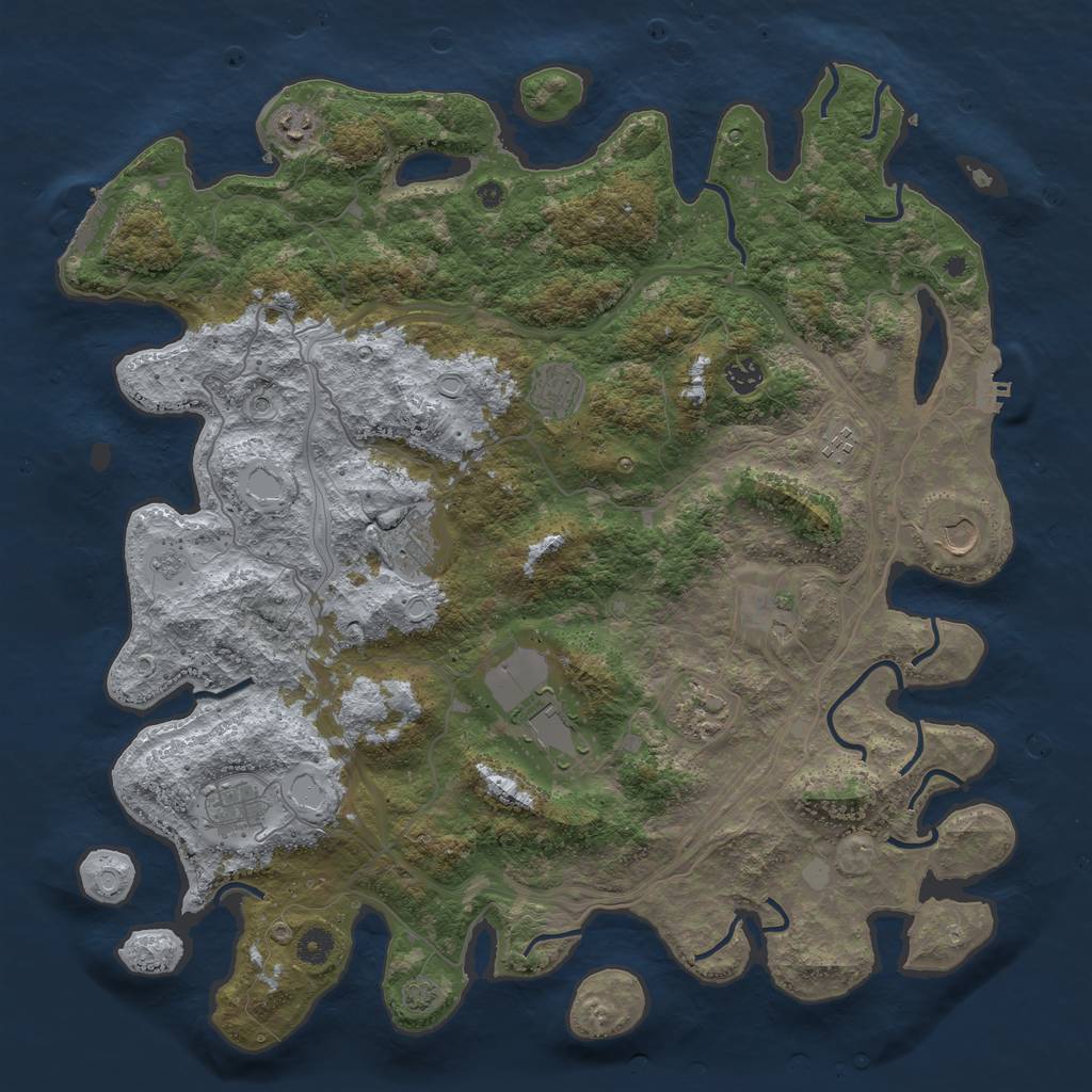 Rust Map: Procedural Map, Size: 4500, Seed: 2099123397, 17 Monuments