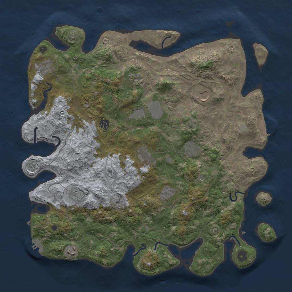 Rust Map: Procedural Map, Size: 4250, Seed: 129096273, 18 Monuments