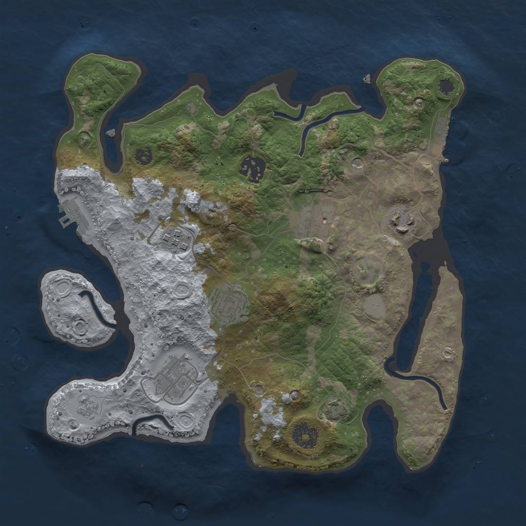 Rust Map: Procedural Map, Size: 3000, Seed: 13130, 13 Monuments