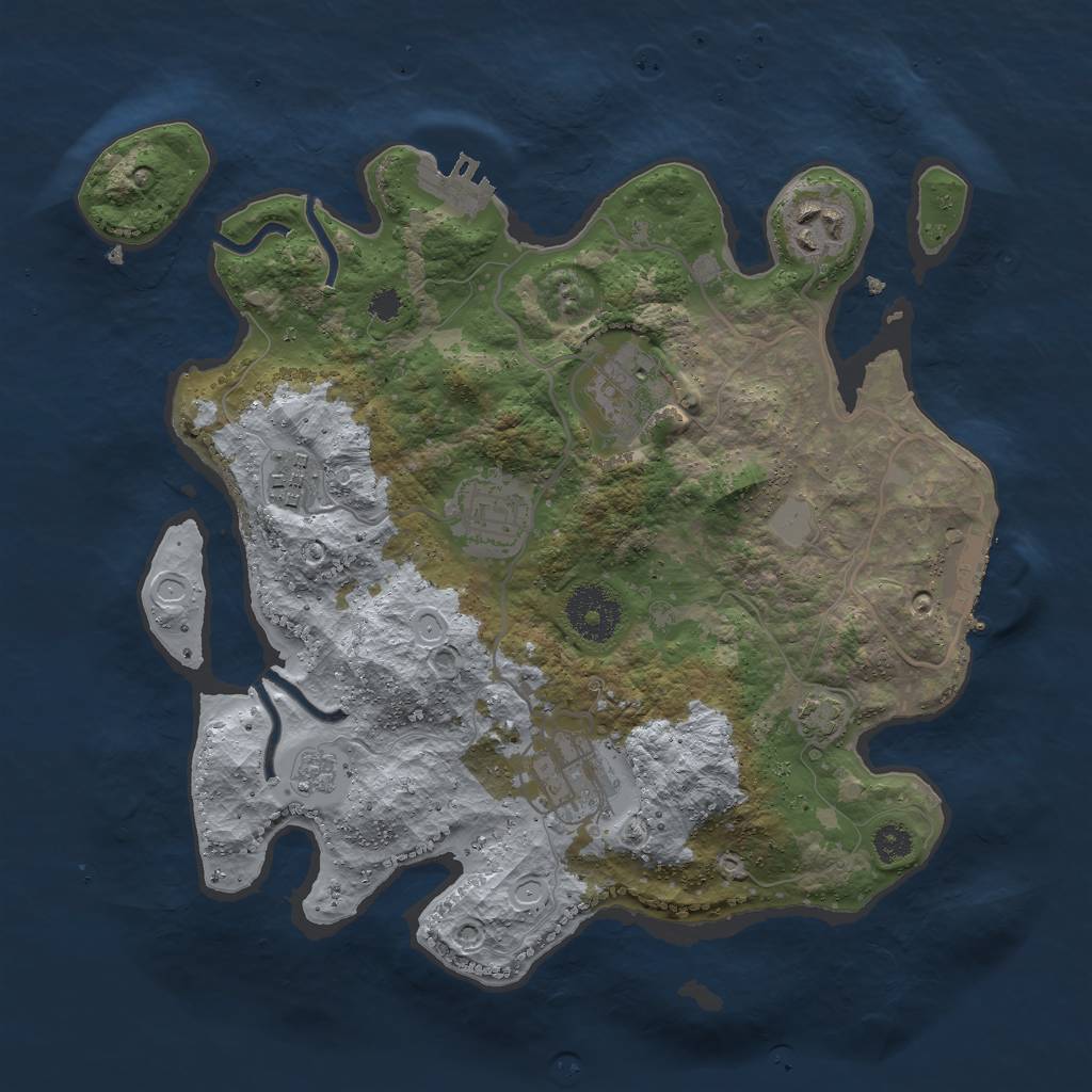 Rust Map: Procedural Map, Size: 3000, Seed: 384877305, 11 Monuments