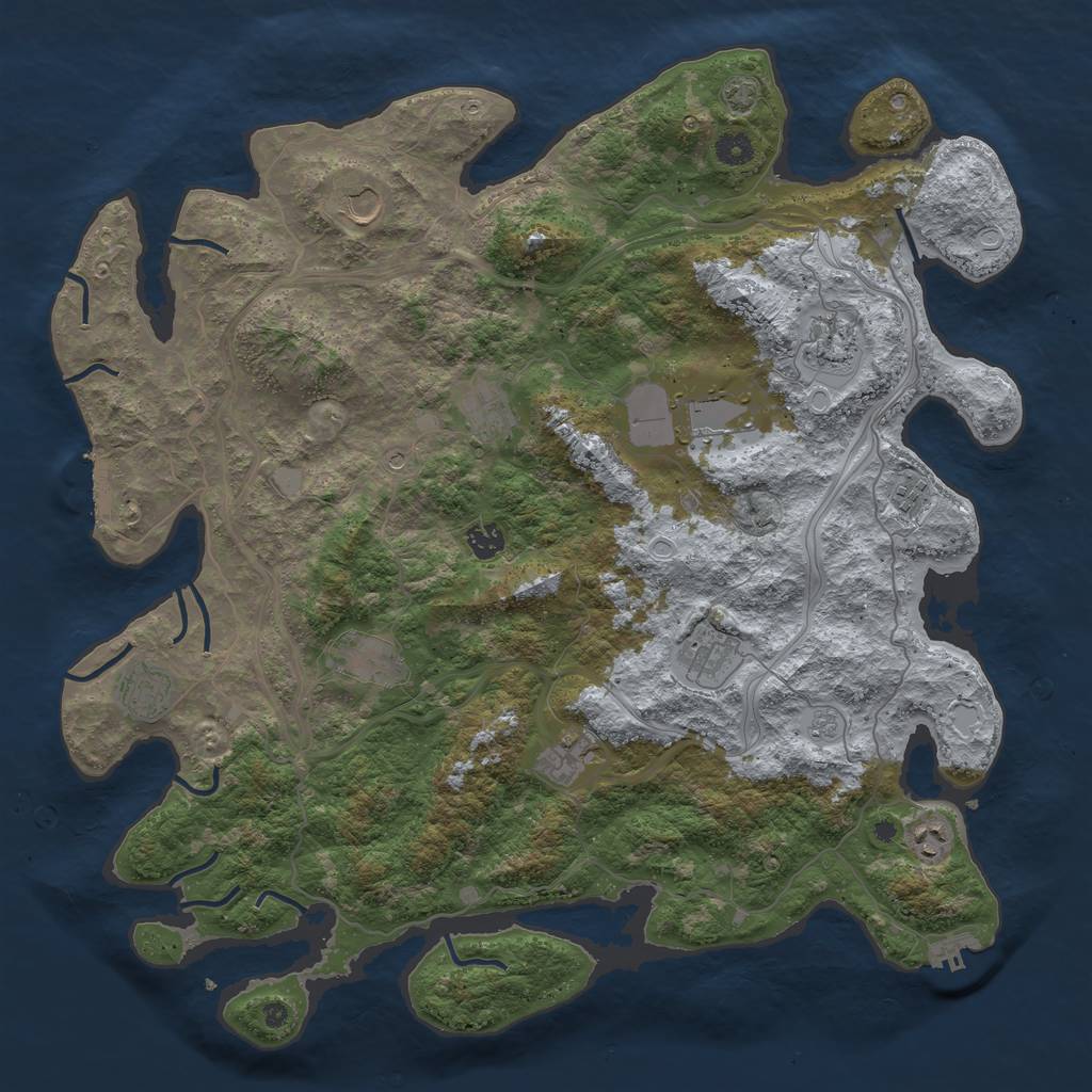 Rust Map: Procedural Map, Size: 4500, Seed: 2015040370, 18 Monuments
