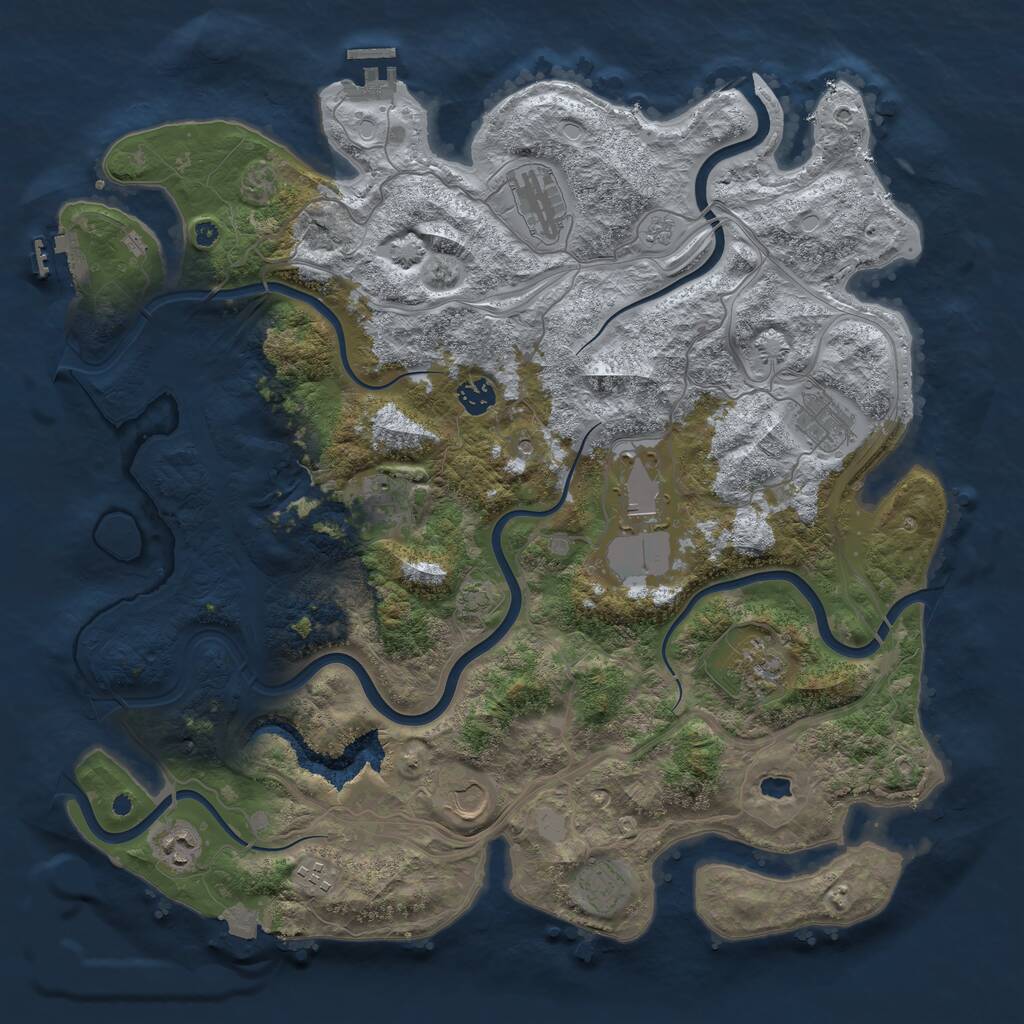 Rust Map: Procedural Map, Size: 4250, Seed: 514437630, 16 Monuments