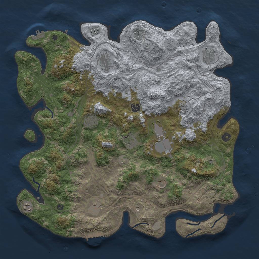 Rust Map: Procedural Map, Size: 4250, Seed: 514437630, 19 Monuments