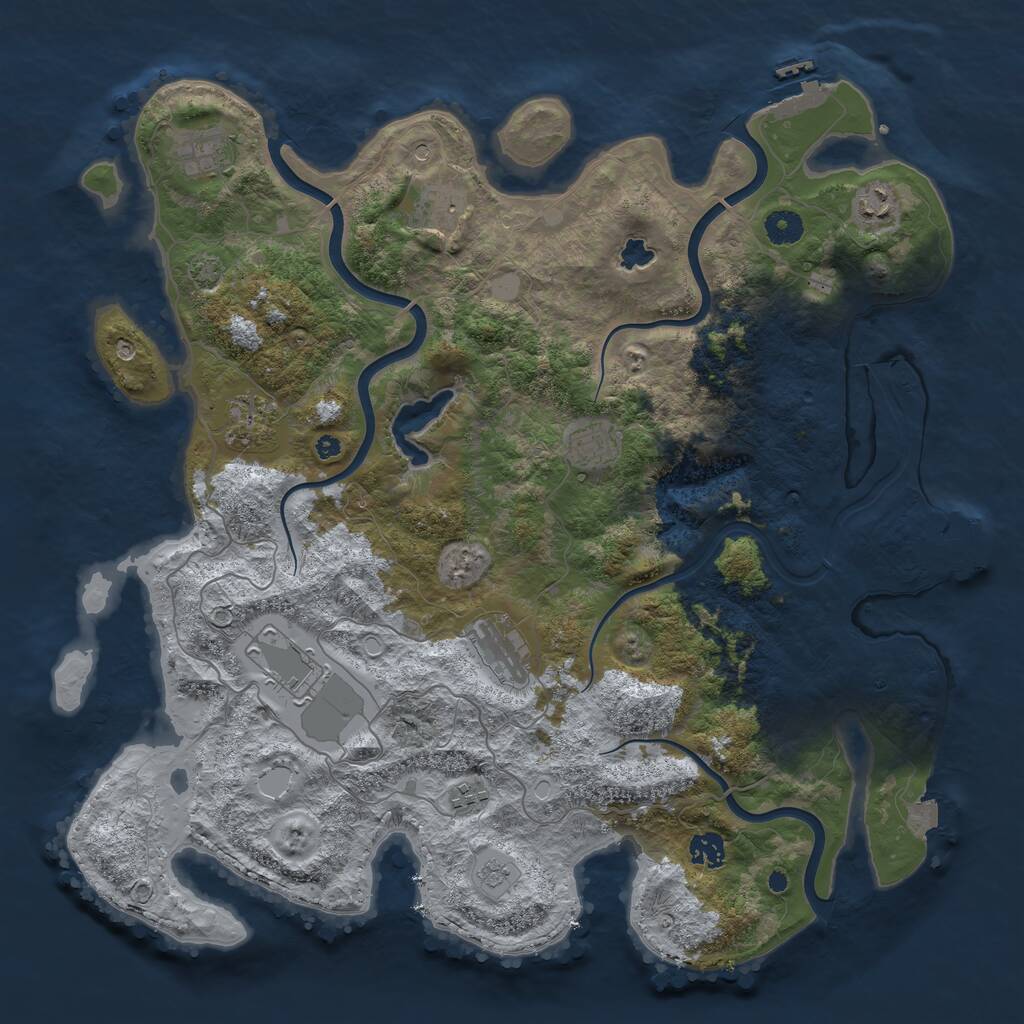 Rust Map: Procedural Map, Size: 4225, Seed: 575948944, 15 Monuments