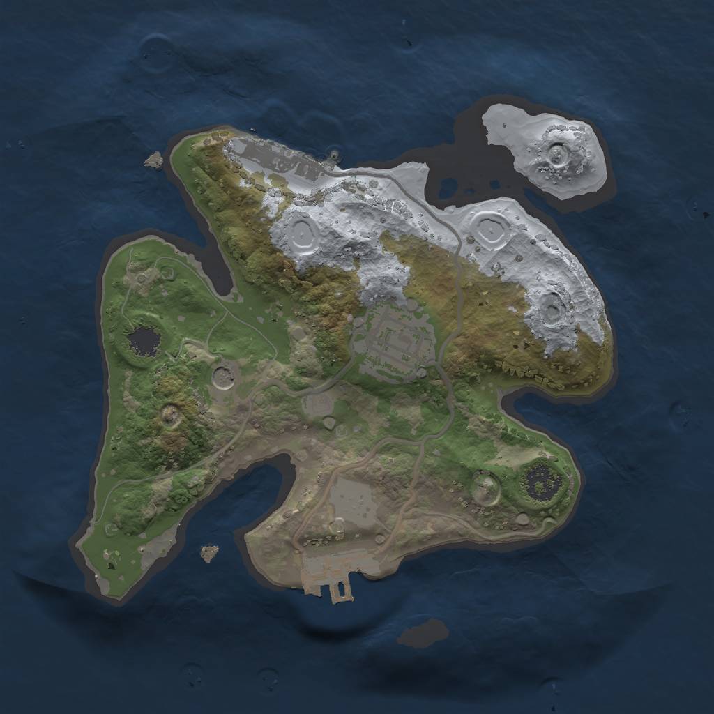 Rust Map: Procedural Map, Size: 2000, Seed: 1300867672, 7 Monuments