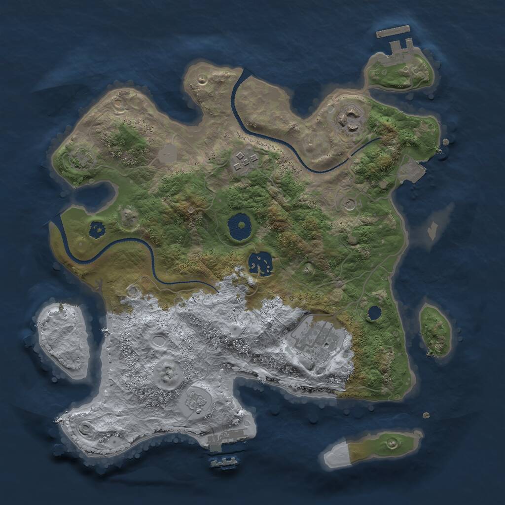 Rust Map: Procedural Map, Size: 3000, Seed: 322647084, 10 Monuments