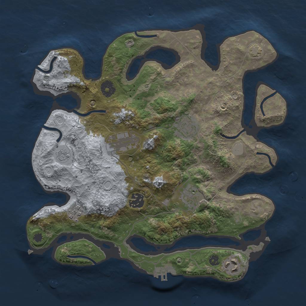 Rust Map: Procedural Map, Size: 3000, Seed: 1562865660, 11 Monuments