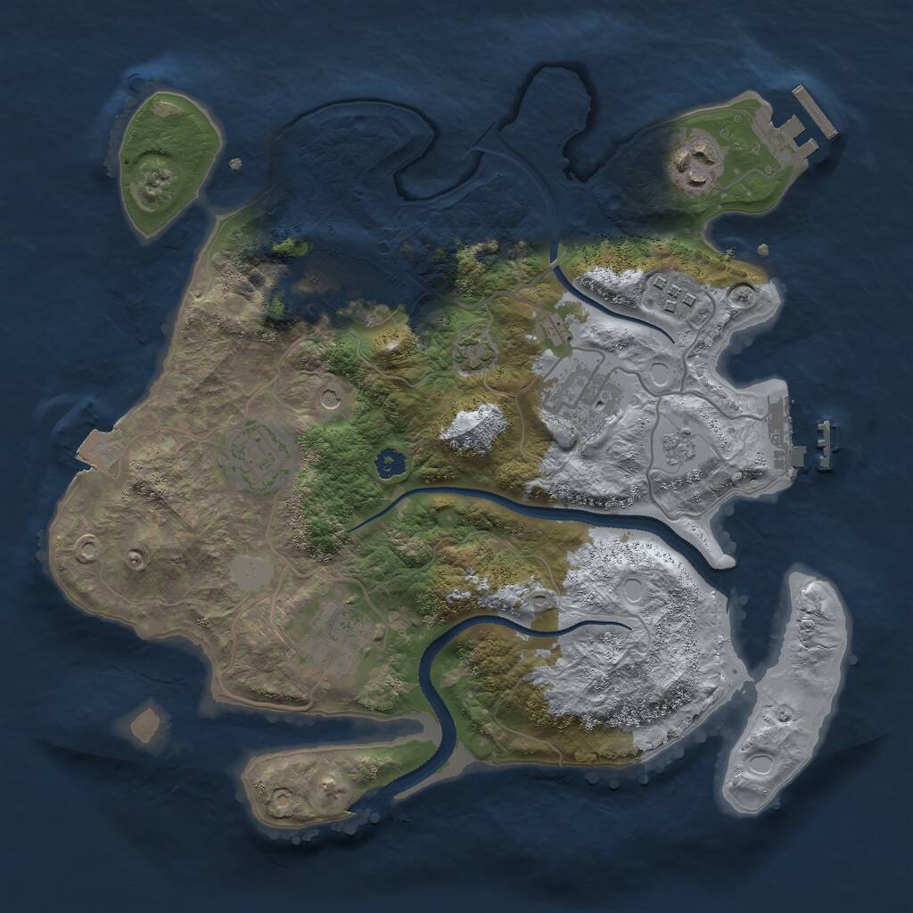 Rust Map: Procedural Map, Size: 3000, Seed: 212122, 12 Monuments