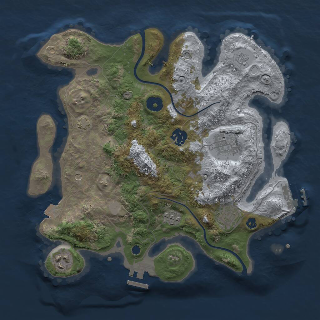 Rust Map: Procedural Map, Size: 3000, Seed: 4193080, 11 Monuments