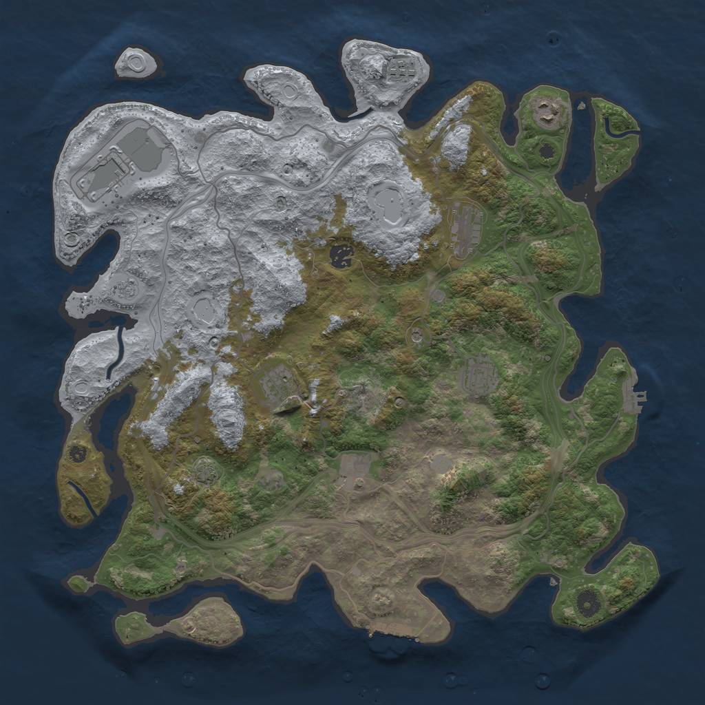 Rust Map: Procedural Map, Size: 4250, Seed: 1980, 15 Monuments