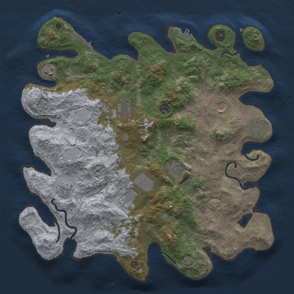 Rust Map: Procedural Map, Size: 4000, Seed: 1896276365, 16 Monuments