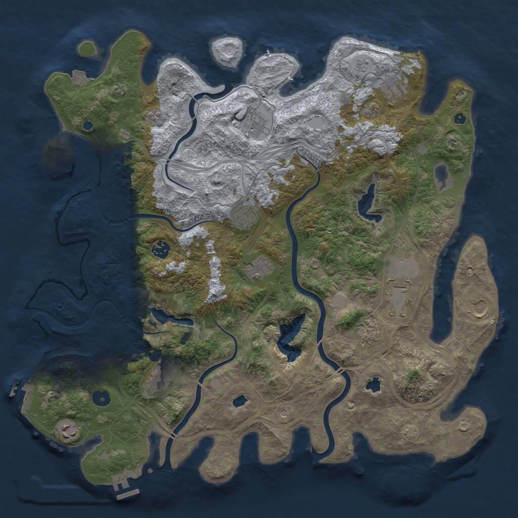 Rust Map: Procedural Map, Size: 4500, Seed: 1592997888, 17 Monuments