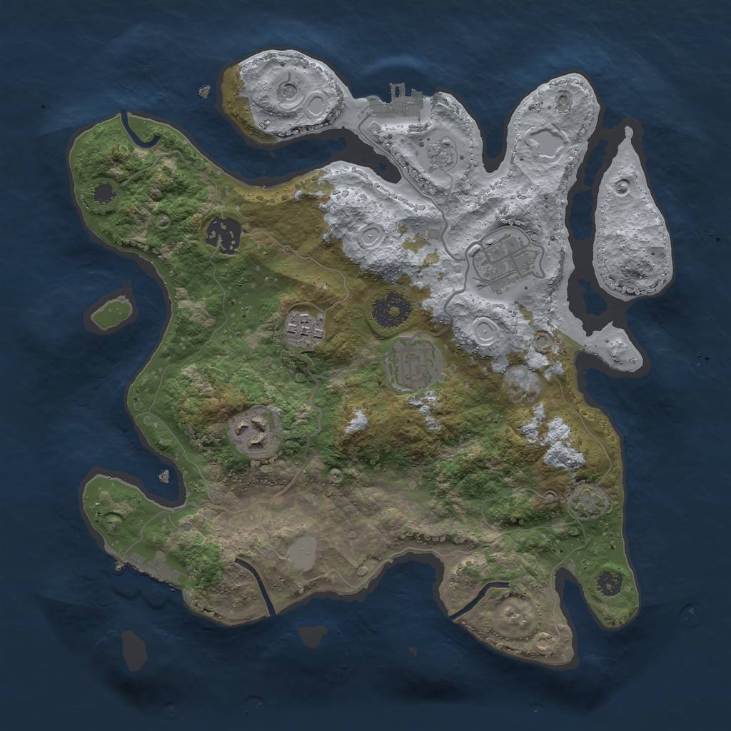Rust Map: Procedural Map, Size: 3000, Seed: 198246, 12 Monuments