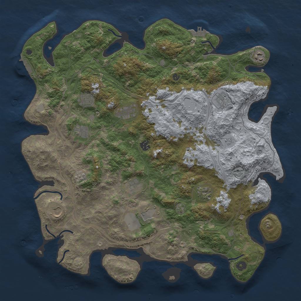 Rust Map: Procedural Map, Size: 4500, Seed: 5052023, 19 Monuments