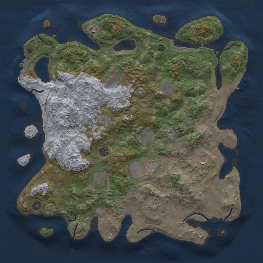 Rust Map: Procedural Map, Size: 4250, Seed: 639109834, 18 Monuments