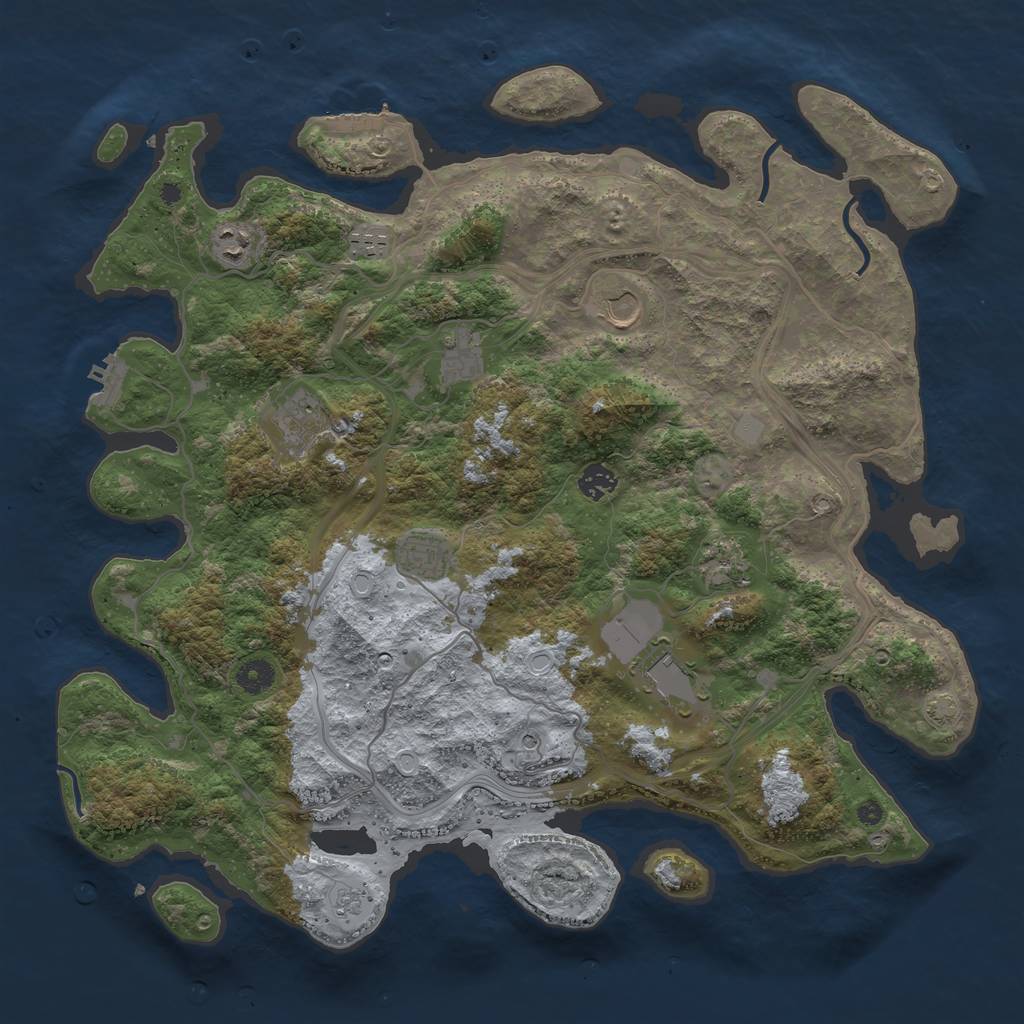 Rust Map: Procedural Map, Size: 4250, Seed: 132884633, 16 Monuments