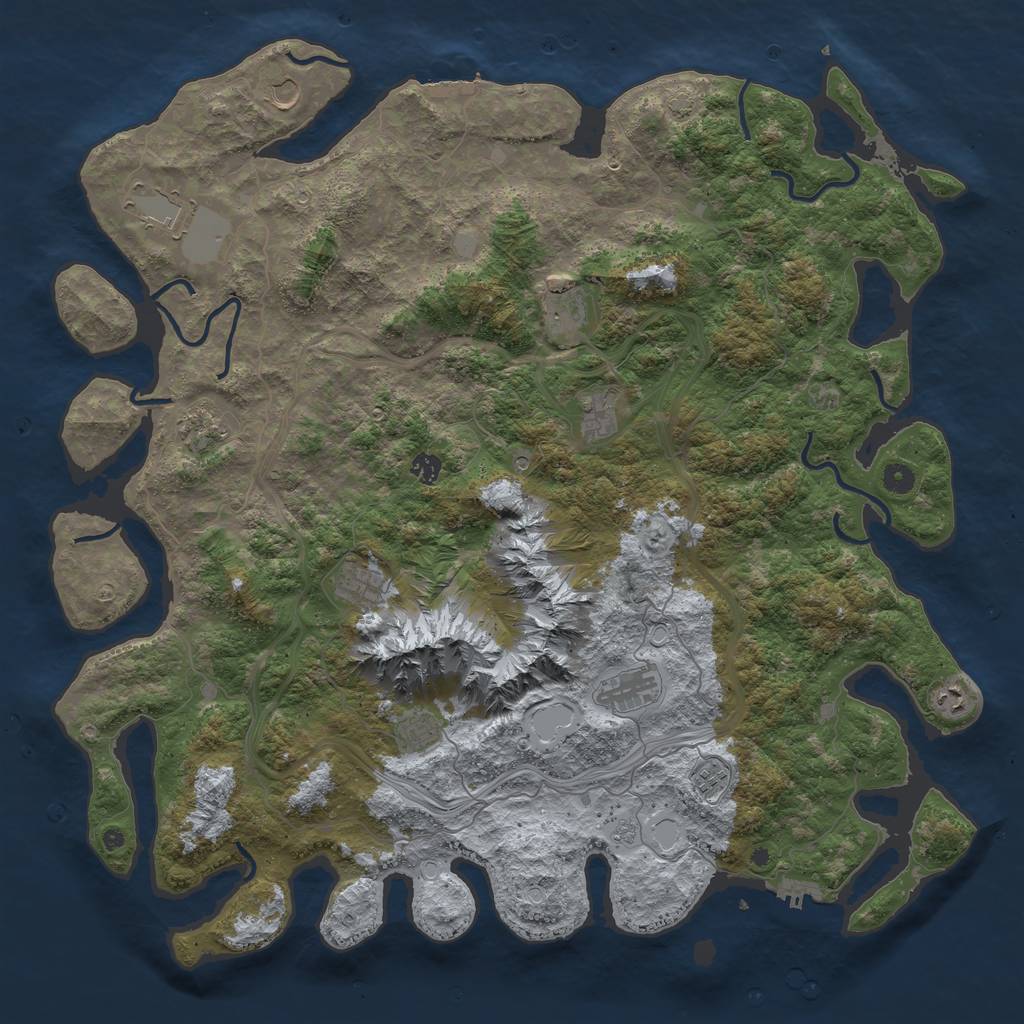 Rust Map: Procedural Map, Size: 5000, Seed: 1006951147, 18 Monuments