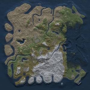 Thumbnail Rust Map: Procedural Map, Size: 5000, Seed: 1006951147, 16 Monuments