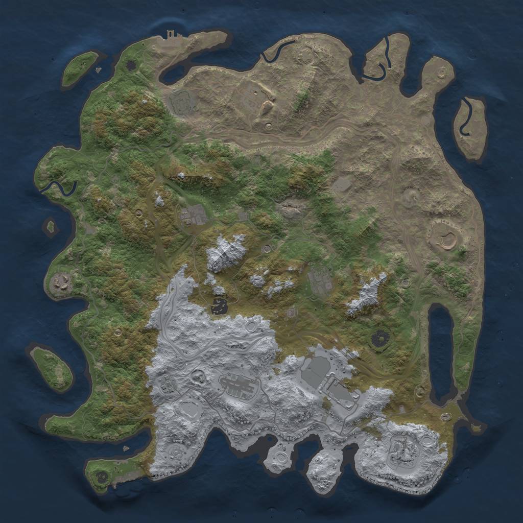 Rust Map: Procedural Map, Size: 4500, Seed: 1489761028, 19 Monuments