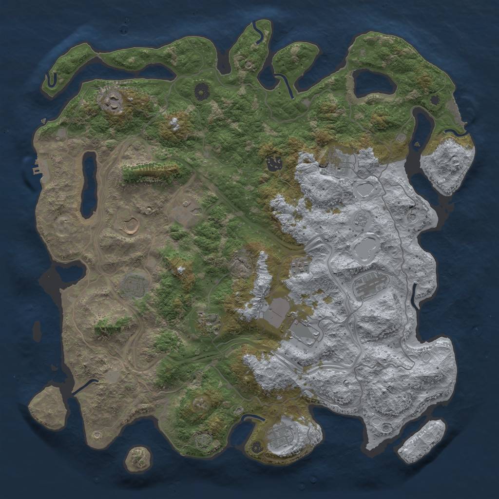 Rust Map: Procedural Map, Size: 4500, Seed: 1166873173, 18 Monuments