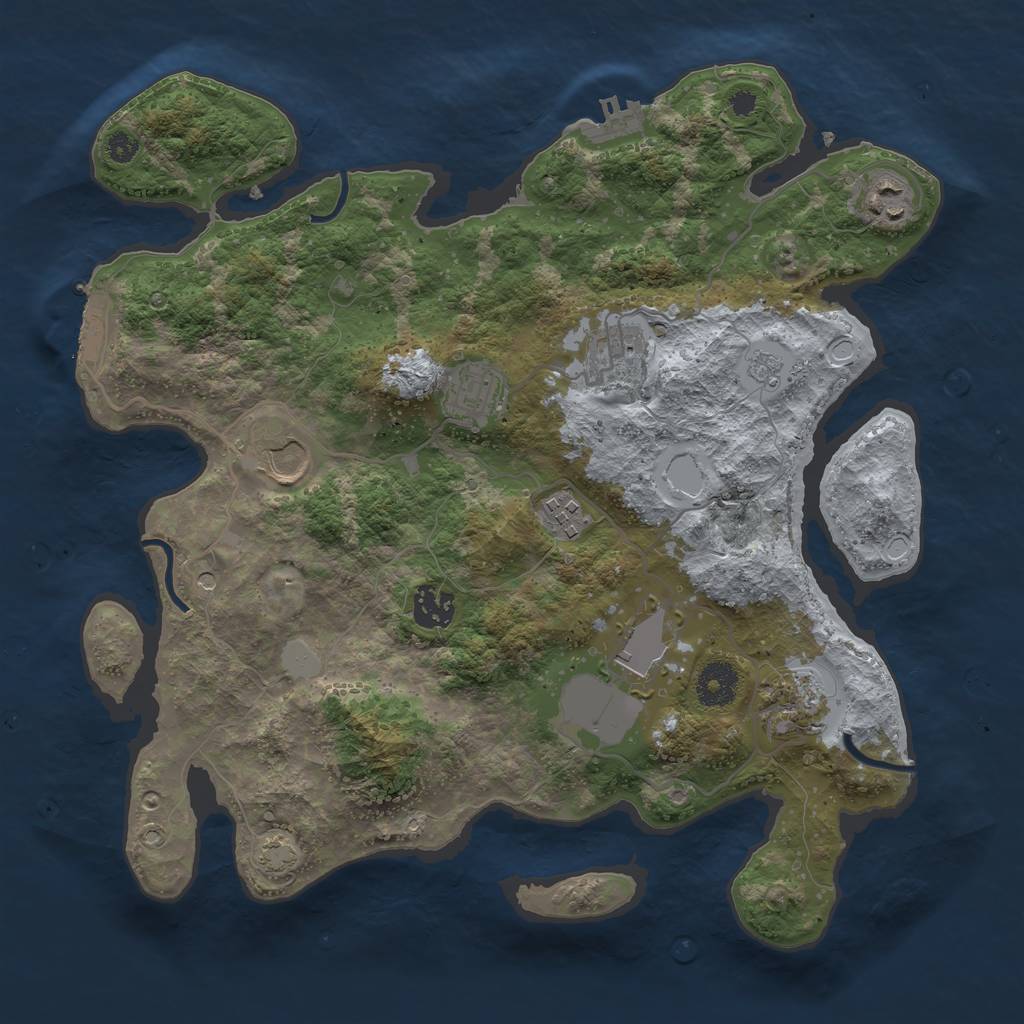 Rust Map: Procedural Map, Size: 3500, Seed: 1528572117, 15 Monuments