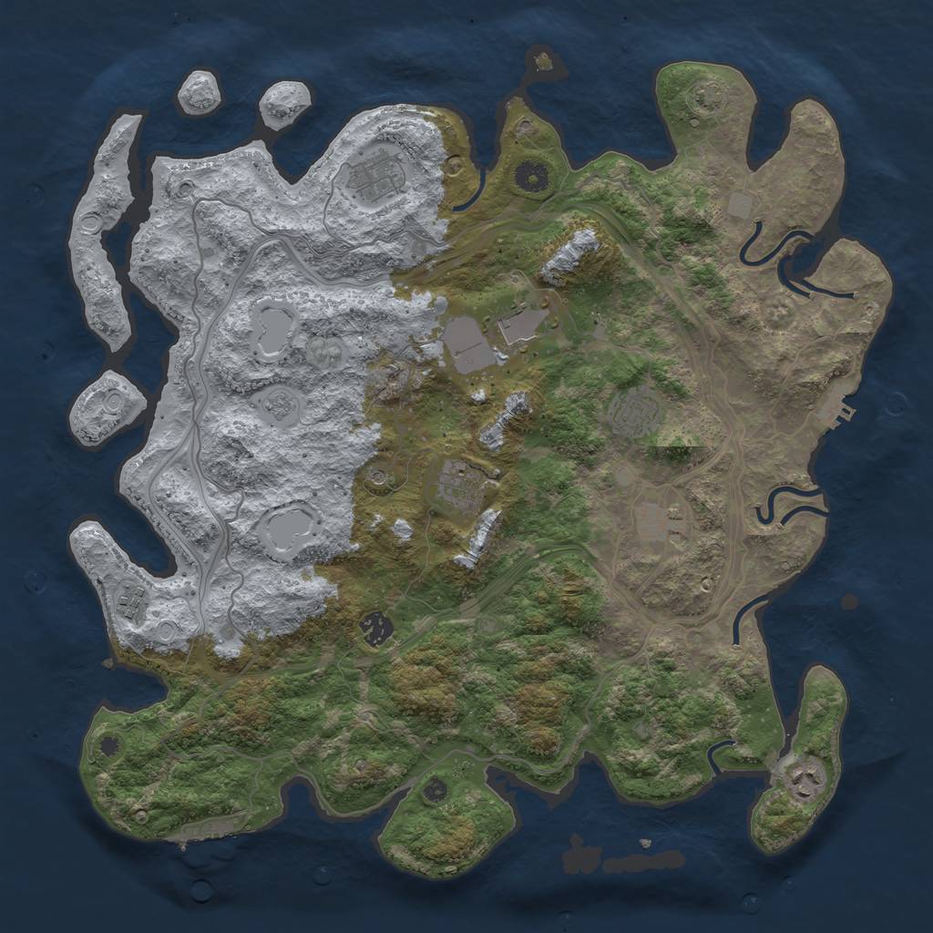 Rust Map: Procedural Map, Size: 4250, Seed: 9435286, 16 Monuments