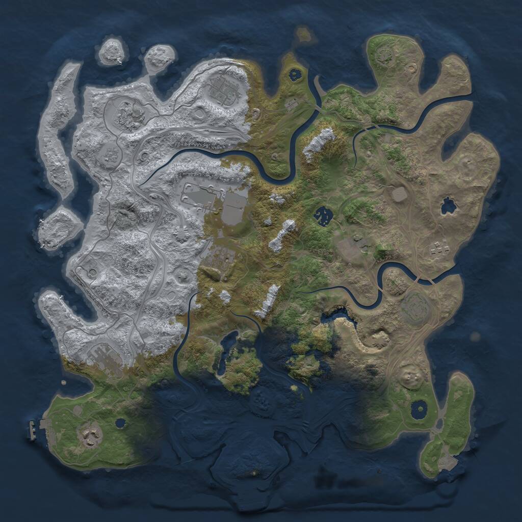 Rust Map: Procedural Map, Size: 4250, Seed: 9435286, 16 Monuments