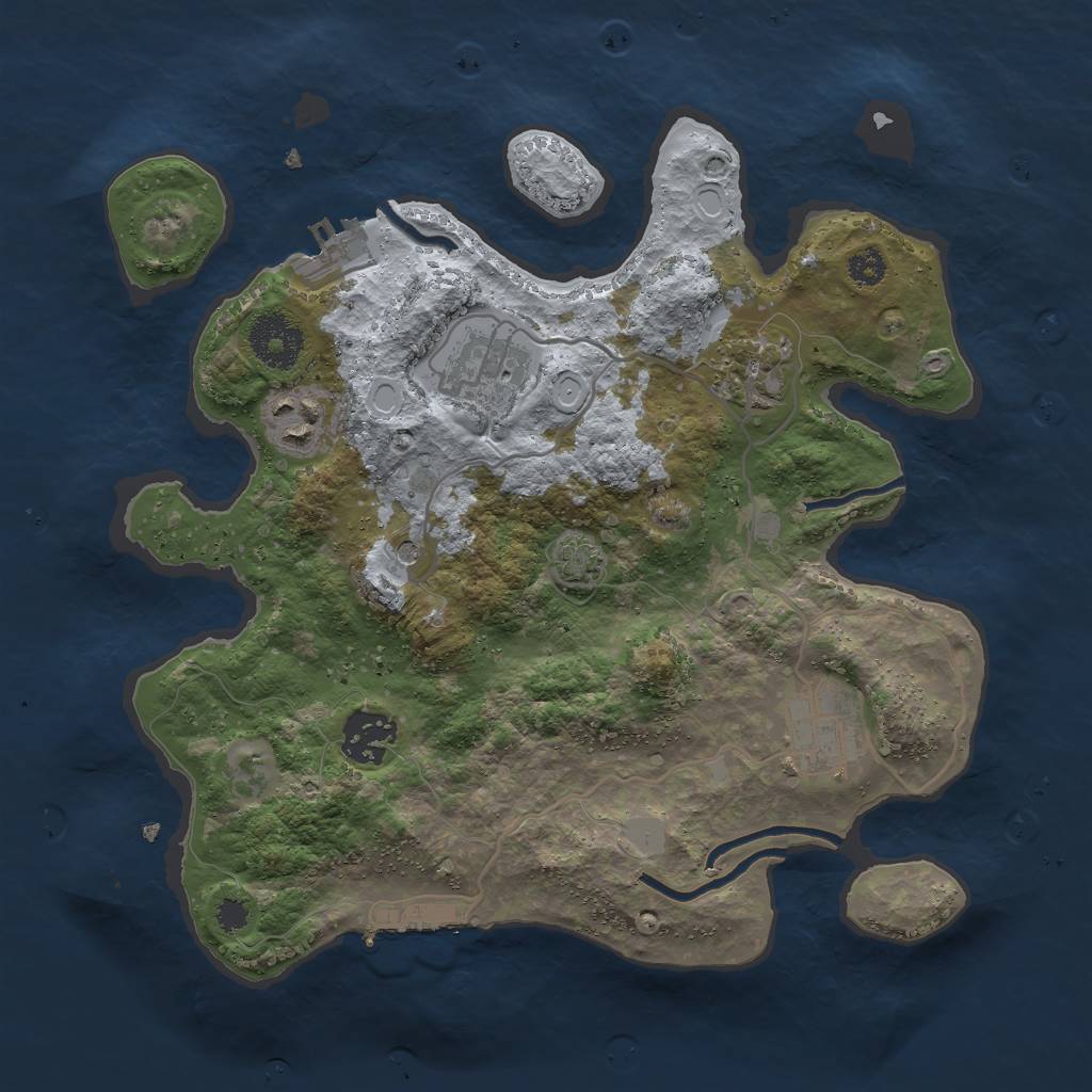 Rust Map: Procedural Map, Size: 3000, Seed: 1905310996, 11 Monuments