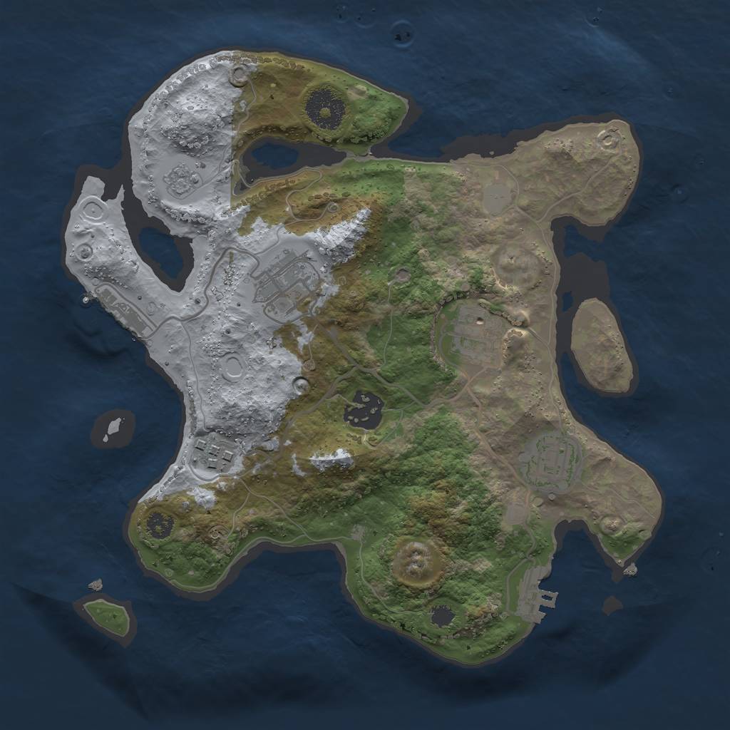 Rust Map: Procedural Map, Size: 2800, Seed: 92535, 11 Monuments